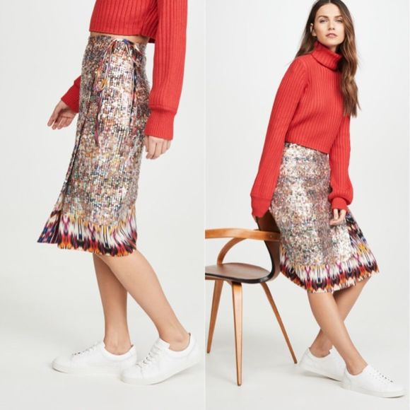 Le Superbe MultiColor Gia Shine Sequin Wrap Skirt